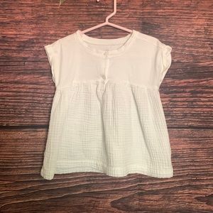 White Gauze Peplum Top